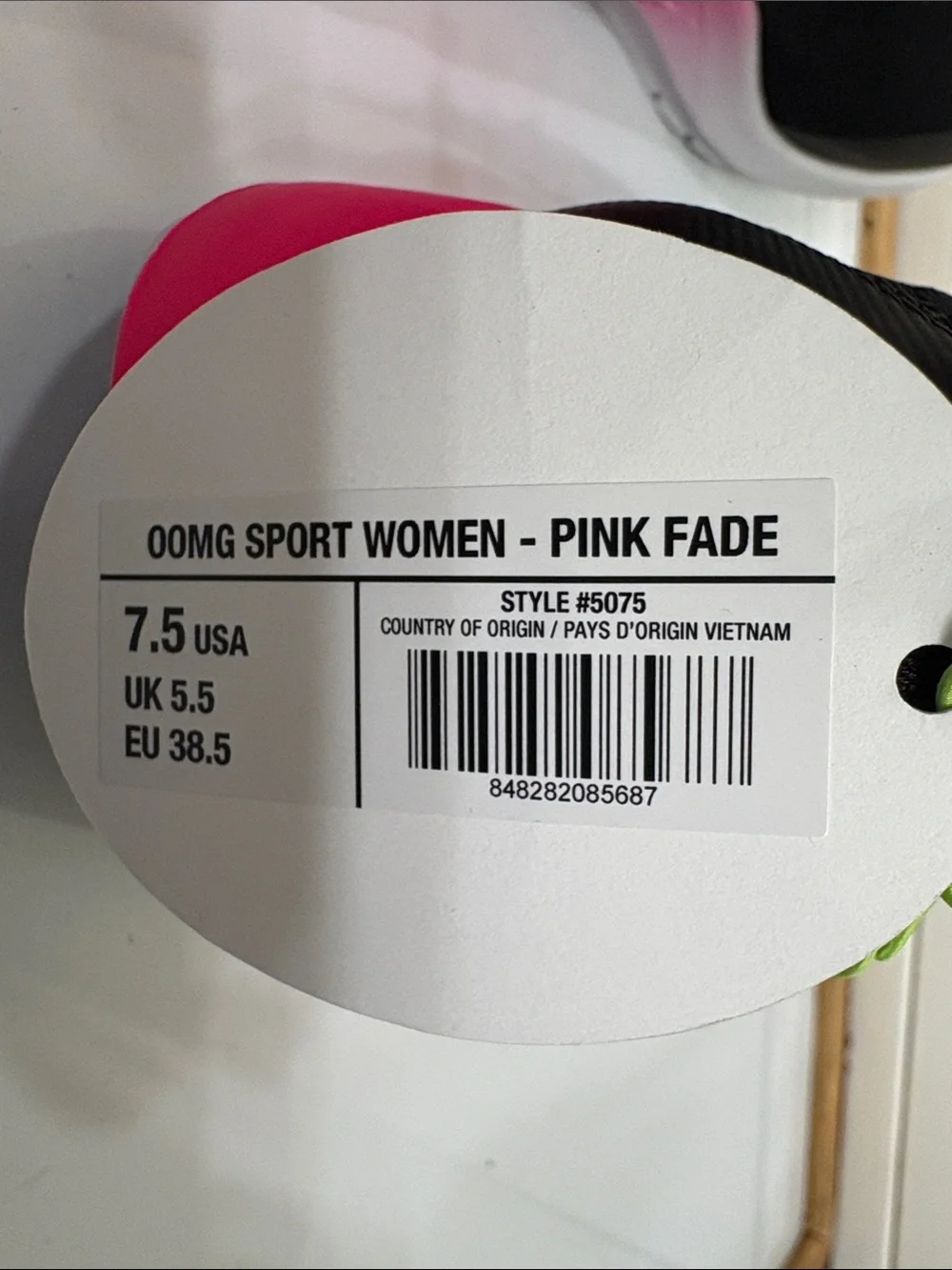 NWT OOFOS Black Slip-On Sneakers with Pink and Lime Accents - Picture 6 of 11